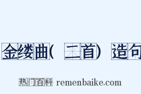 金缕曲(二首)造句是什么意思的图片